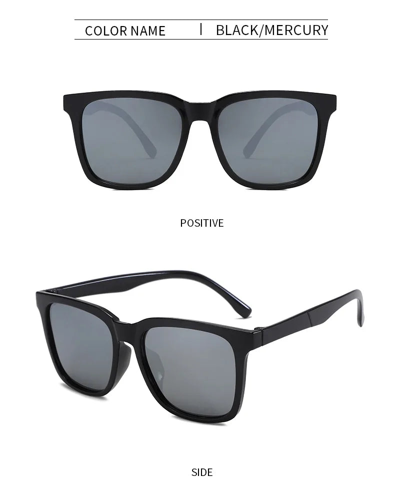 Korean Style Sunglasses Men Women Outdoor Square Sunglasses Driving Mercury Sunscreen Glasses Lens UV400