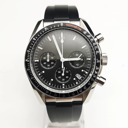 20 Color Business 39mm Quartz Watch Men's Timing Sapphire Crystal VK63 Movement Calendar Luminous Blue Dial Stainless Steel Strap