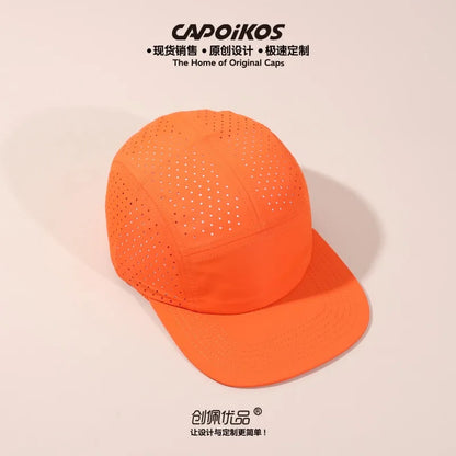 Customized Logo Solid Color Five-panel Quick-drying Baseball Cap Men's and Women's Mesh Breathable Camping Sports Skateboard Cap
