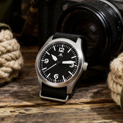 Militado ML08 V2 Vintage-Quarzuhr Military VH31-Uhrwerk Doppeltes Saphirglas C3 BGW-9 Leuchtend Wasserdicht 38mm Uhr