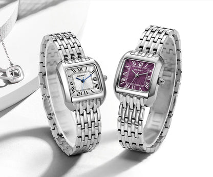 BERNY Luxury Brand Woman Watch New In High Quality S/S Square Ladies Quartz Watches Fashion Elegant Business Wristwatch