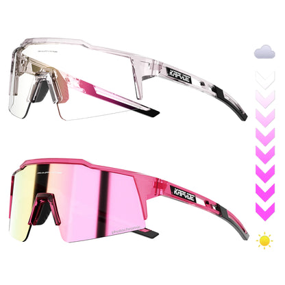 Kapvoe Photochromic Cycling Sunglasses Men Glasses Fashion Mountain Bicycle Outdoor Road Riding Goggles Eyewear Sports MTB Bike