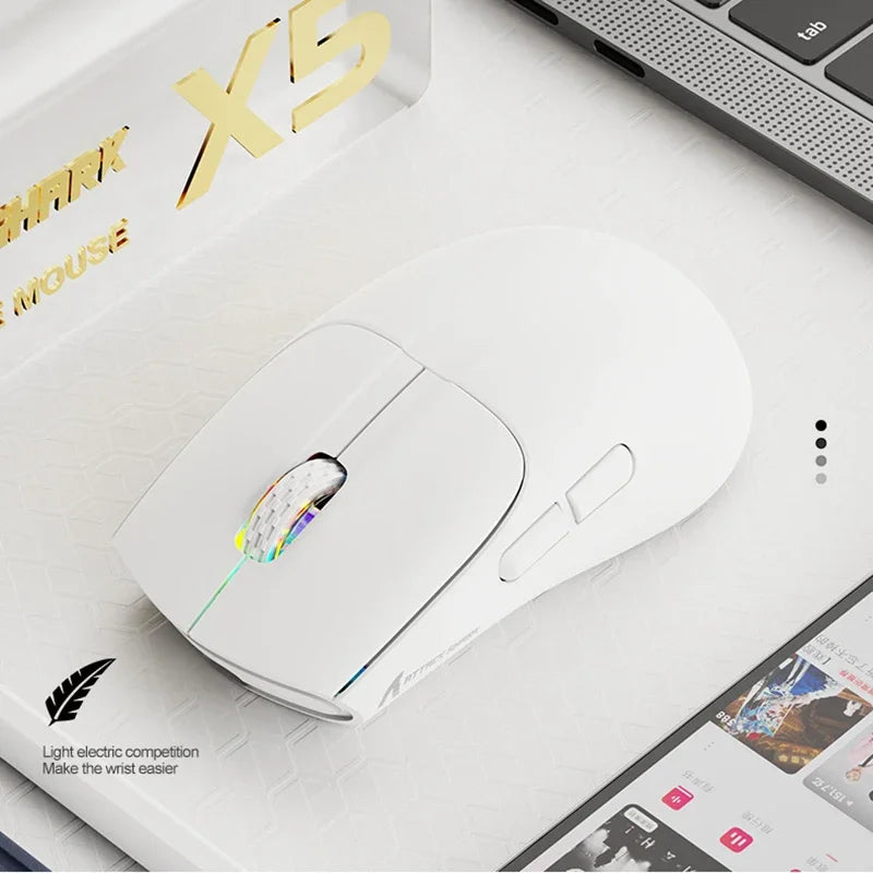 ATTACK SHARK X5 49g Wireless Gaming Mouse, Bluetooth Tri-mode, PixArt Optical Sensor for PC/MAC/Wins