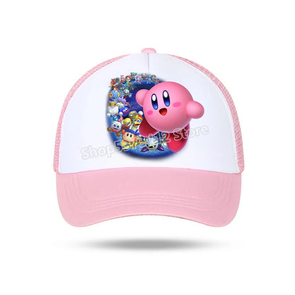 Kirby Summer Baseball Polyester Hats Universal Casual Cap Truck Driver Cartoon Peripheral Items Adult Adjustable Children Action