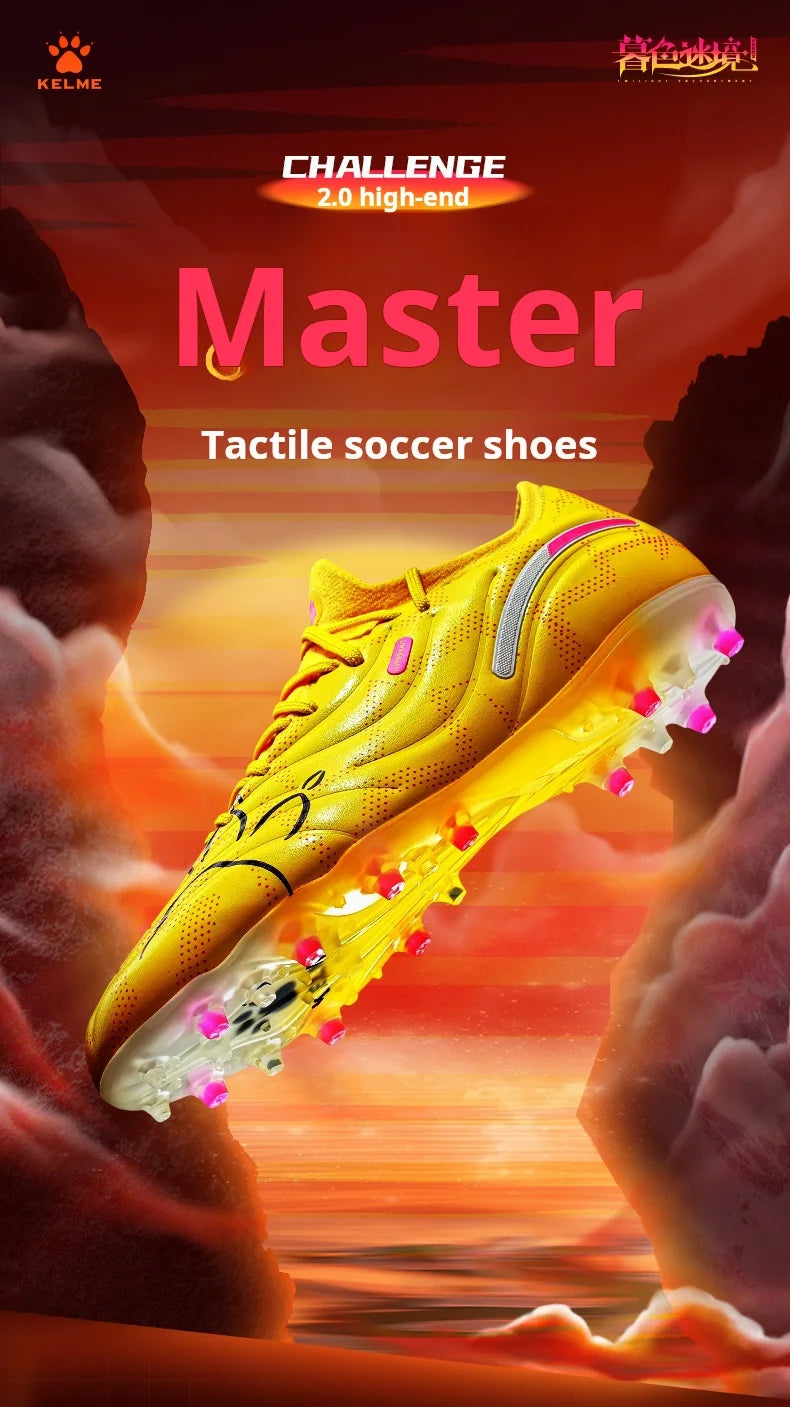 Kelme High-End Football Shoes Short Nail Anti-Slip Football Boots Artificial Grass Cushioning Training MG Football Shoes