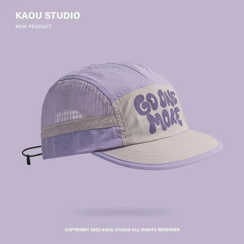 Soft Brim Quick-drying Baseball Cap Retro 5-panel Sun Protection Breathable Hat Casual Hip-hop Hat Mesh Running Caps