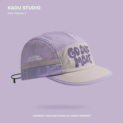 Soft Brim Quick-drying Baseball Cap Retro 5-panel Sun Protection Breathable Hat Casual Hip-hop Hat Mesh Running Caps