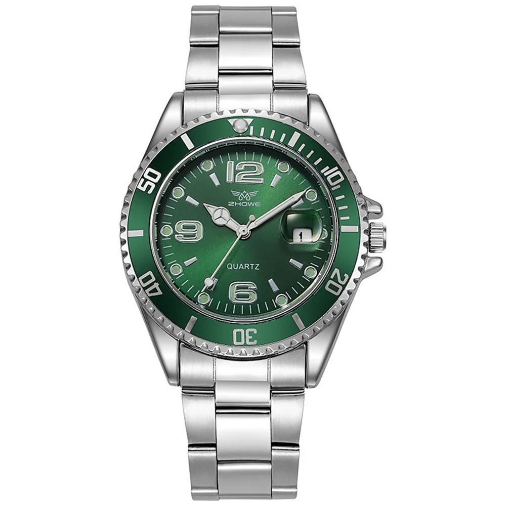 Montres de luxe pour hommes en acier inoxydable – Montre à quartz avec affichage de la date, style professionnel et sportif, tendance