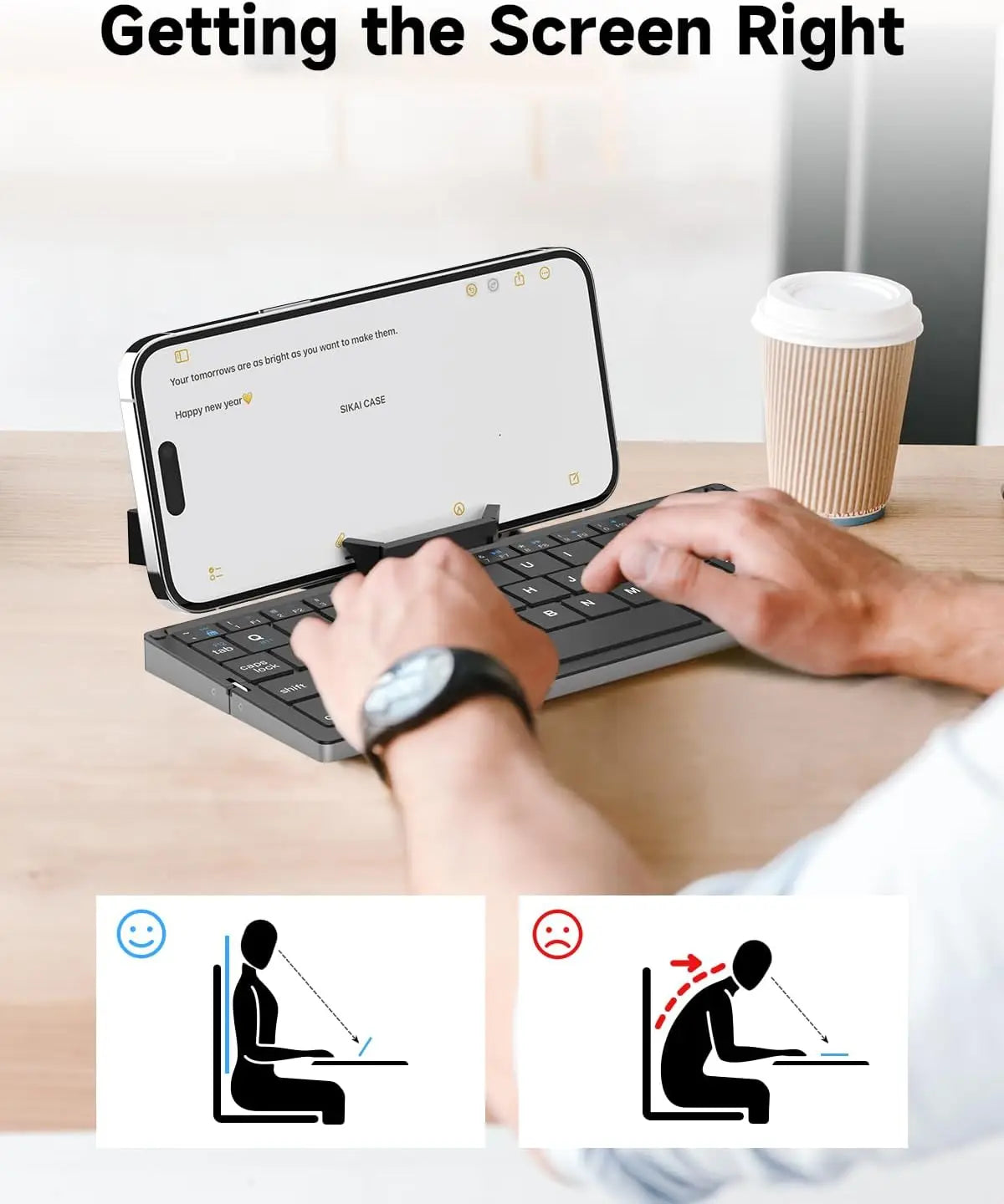 Jomaa faltbare Bluetooth-Tastatur, wiederaufladbare Bluetooth-Tastatur für Laptop, iPad und Smartphone, mini, tragbar und faltbar