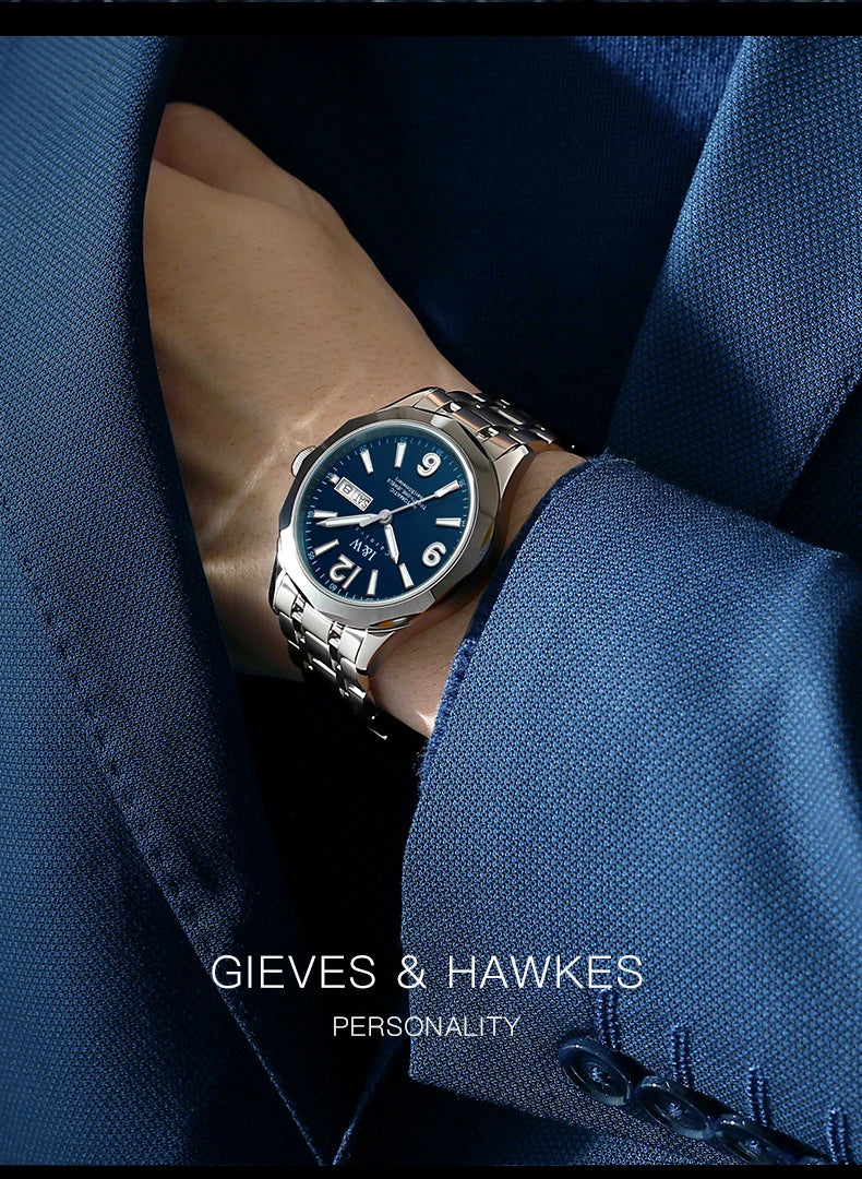 Reloj CARNIVAL luxury mechanical men’s watch in tungsten, MIYOTA 8205 automatic movement, water-resistant.