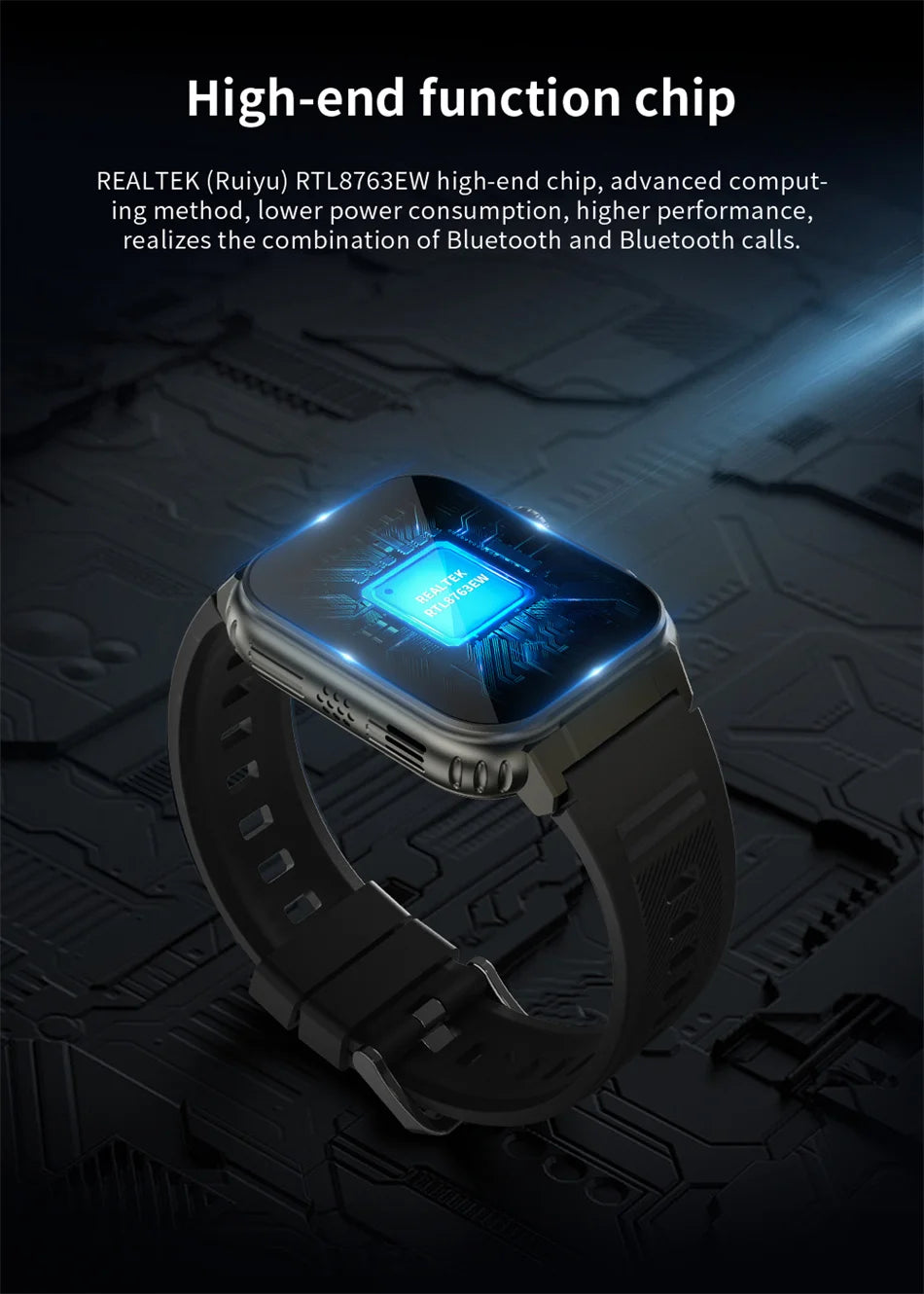 LIGE 600mAh New Ultra Smart Watch Men Bluetooth Call TWS Local Music Sport Clock 1.96'' IP68 Waterproof Relógio Smartwatch Women