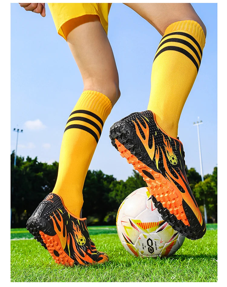 Chaussures de football pour enfants TF Turf, bottes de football respirantes, légères, antidérapantes, pour garçons et filles, chaussures de football pour entraînement en extérieur.