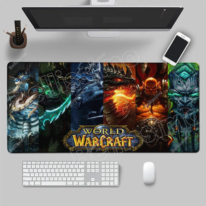 World Of Warcraft 90x40 stor spelmusmatta för spelbord, spelunderlägg för CS:GO, naturgummimatta, Grande Gamer XXL, datormusmatta