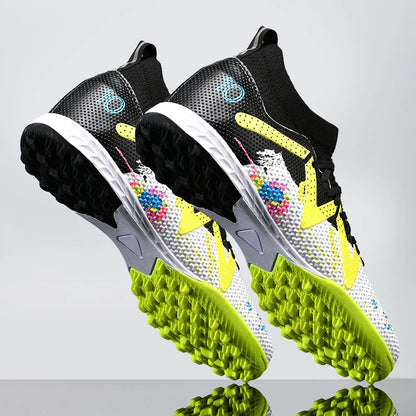 Chaussures de football TF pour adultes, semelle en caoutchouc résistante à l'usure pour terrain synthétique, chaussures de football légères en PU pour hommes, pour matchs sur gazon extérieur