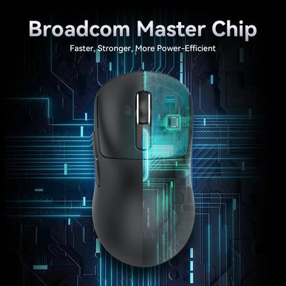 ATTACK SHARK X3/X3PRO 4K/8K trådlös gamingmus, 26K DPI, tri-mode (trådbunden/2.4GHz/BT5.2), lätt, PAW3395-sensor för gamers