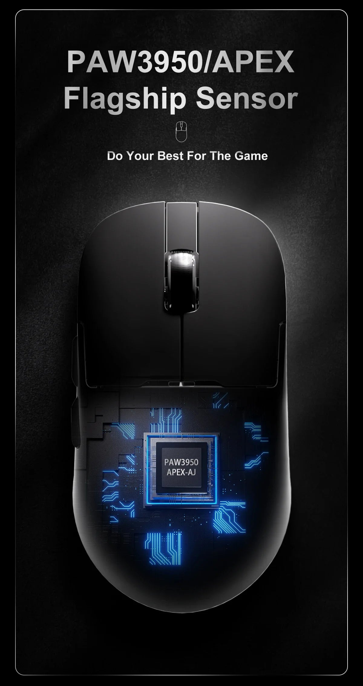 Ajazz AJ159 PRO/APEX Gaming Mouse 8000Hz Wireless Bluetooth Gaming Mouse with PAW3950 Sensor, 42K DPI, Magnetic Charging Dock & Color Display