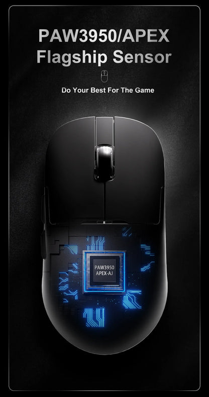 Ajazz AJ159 PRO/APEX Gaming Mouse 8000Hz Wireless Bluetooth Gaming Mouse with PAW3950 Sensor, 42K DPI, Magnetic Charging Dock & Color Display