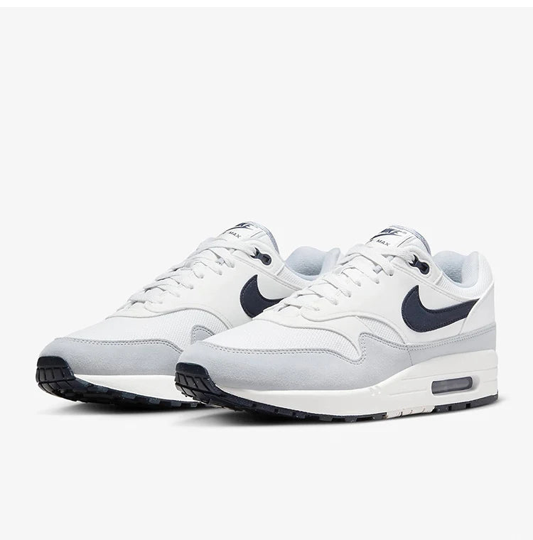 Nike Air Max 1 genuíno para homem, sapatilha desportiva retro de cano baixo com amortecimento Air FD9082-002