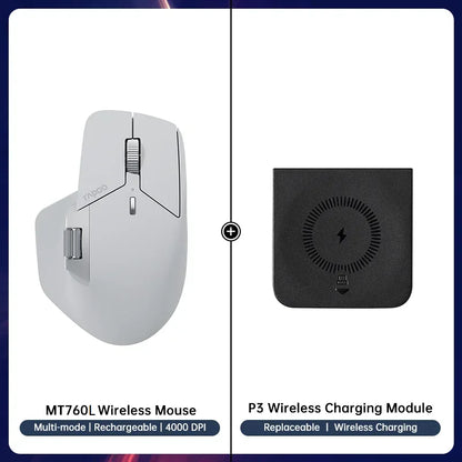 Rapoo MT760/MT760Mini Multi-mode Rechargeable Wireless Bluetooth Mouse Ergonomic 4000 DPI Supports Up to 4 Devices Office Mice
