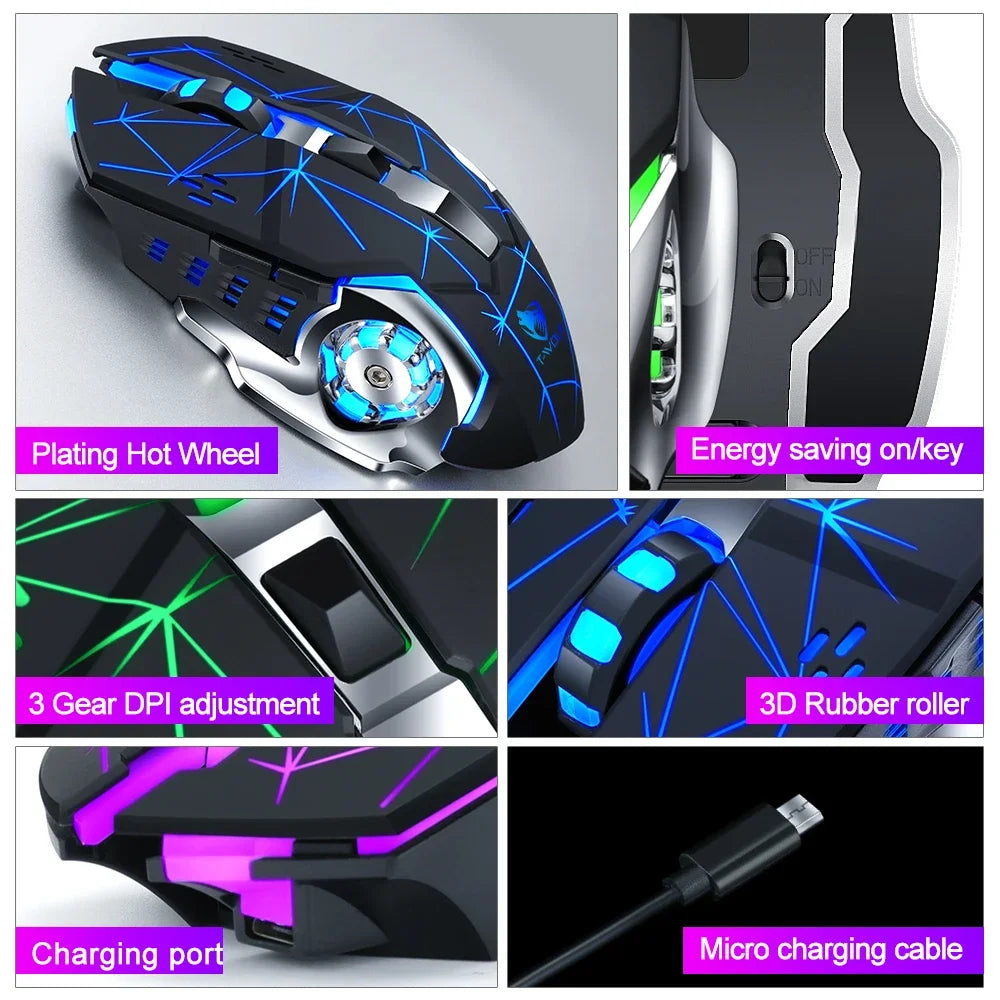 New Wireless Mouse Charging Gaming Mouse Mute Backlit Mouse Mechanical Ergonomic Optical Computer Accessories for PC Laptop