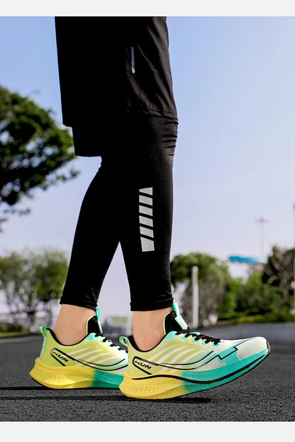 Men's Cushioning Running Shoes with Carbon Plate Marathon Women Lightweight Casual Sneakers for Jogging Workout Fitness Exercise