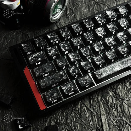 Black Carbon Fiber Translucent Cherry Keycap Kit PC 110 Key Suitable for 61/75/87/104/108 Magnetic Axis Keyboard Wooting