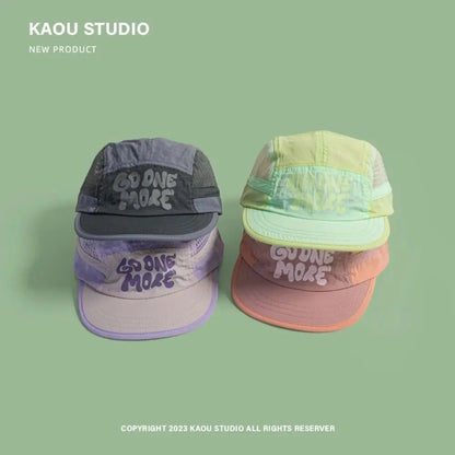 Soft Brim Quick-drying Baseball Cap Retro 5-panel Sun Protection Breathable Hat Casual Hip-hop Hat Mesh Running Caps