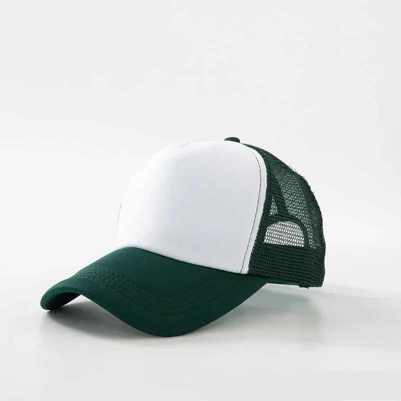 Custom Hat with Logo Printing Polyester Mesh Trucker Hat Adjustable Dad DIY Logo Baseball Cap for Men Women