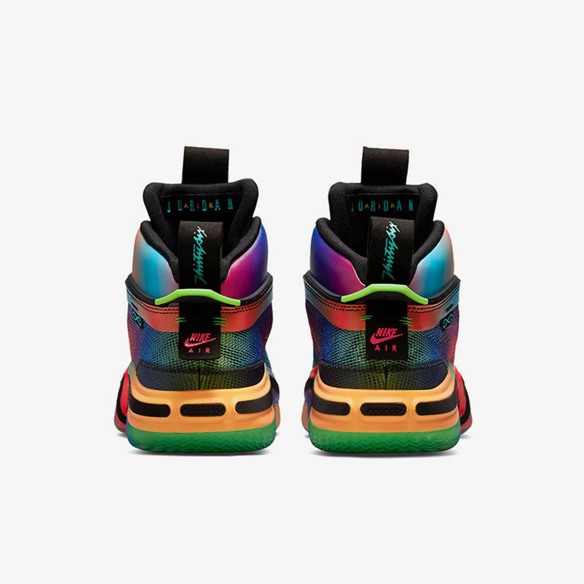 Nike Authentic Jordan Unisex Rainbow Mid-Top Durable Basketball Shoes DN4200-064