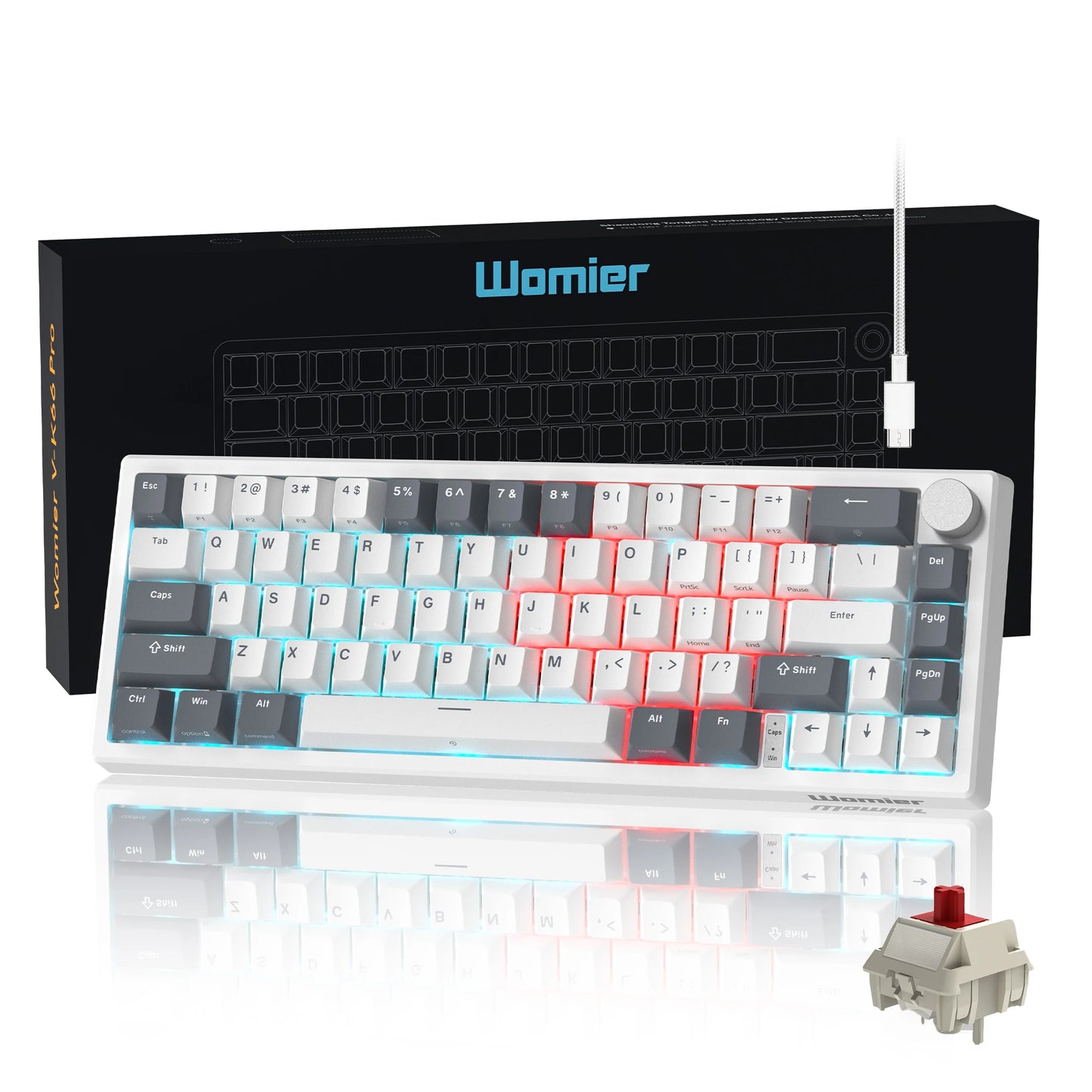 Womier VK66 PRO Pink Hot Swap Gaming Keyboard Gasket Mount RGB Gamer Keyboard Wired QMK/VIA Mechanical Keyboard for Win Mac PC