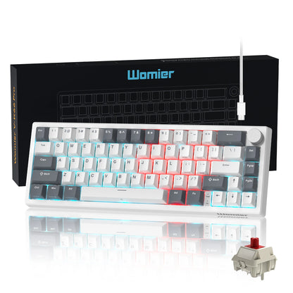 Womier VK66 PRO Pink Hot Swap Gaming Keyboard Gasket Mount RGB Gamer Keyboard Wired QMK/VIA Mechanical Keyboard for Win Mac PC