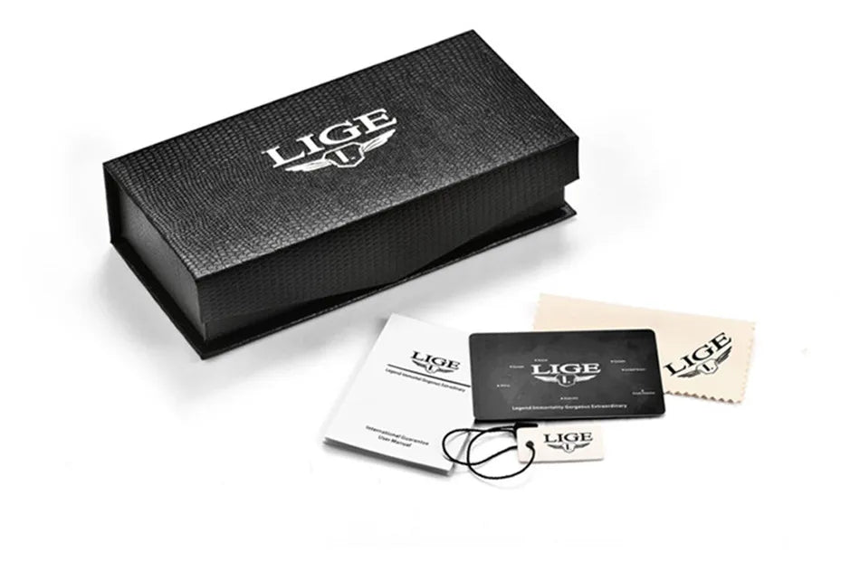 LIGE women’s quartz wristwatch – Elegant and luxurious, displaying the date and day of the week – A simple, water-resistant watch, ideal as a gift for women