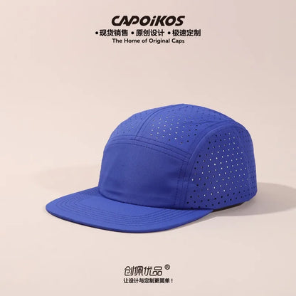 Customized Logo Solid Color Five-panel Quick-drying Baseball Cap Men's and Women's Mesh Breathable Camping Sports Skateboard Cap