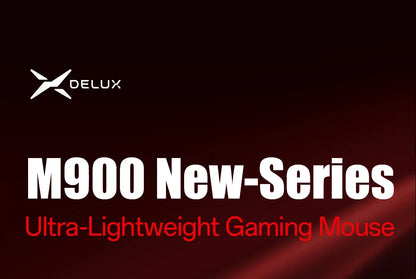 Delux M900PRO Ultra-Light Wireless Gaming Mouse, PAW3395 26K DPI, 1K/8K Polling Rate, Ergonomic Gaming Mouse for Large Hands, 50g PC Gaming Mouse