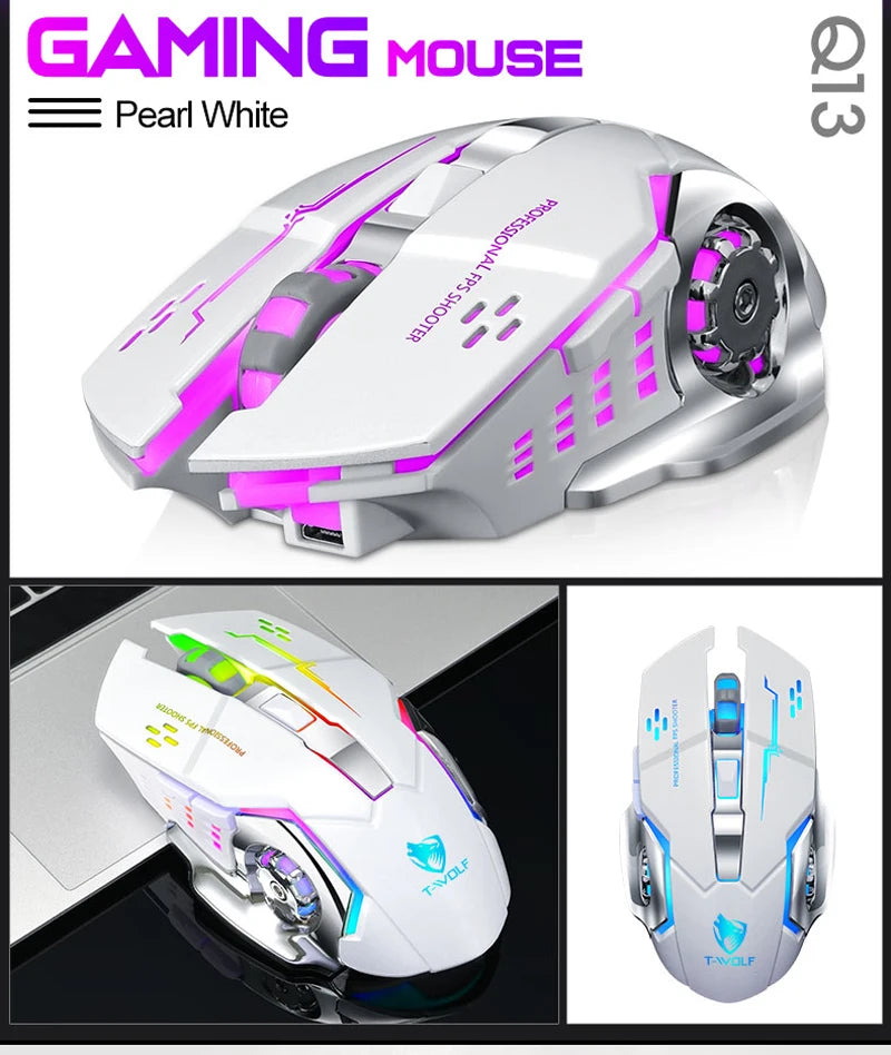 New Wireless Mouse Charging Gaming Mouse Mute Backlit Mouse Mechanical Ergonomic Optical Computer Accessories for PC Laptop