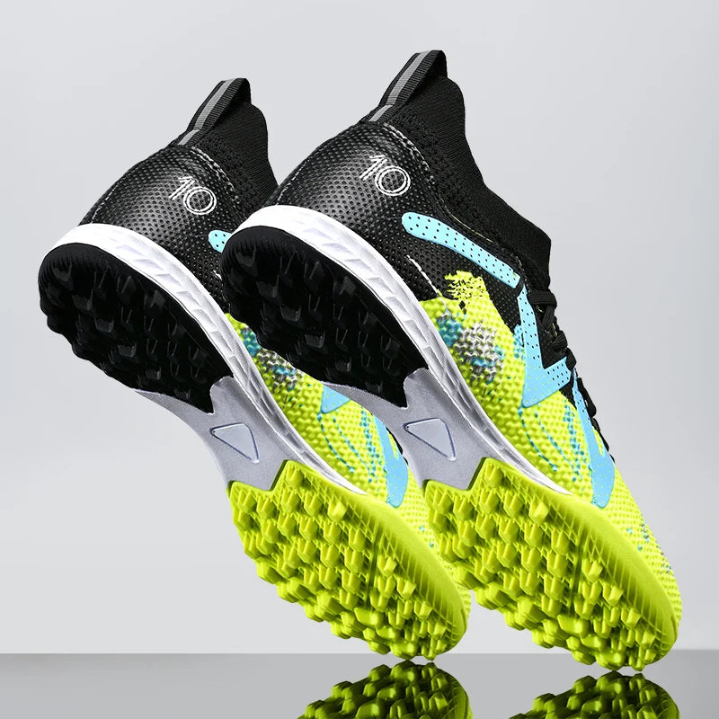 Chaussures de football TF pour adultes, semelle en caoutchouc résistante à l'usure pour terrain synthétique, chaussures de football légères en PU pour hommes, pour matchs sur gazon extérieur