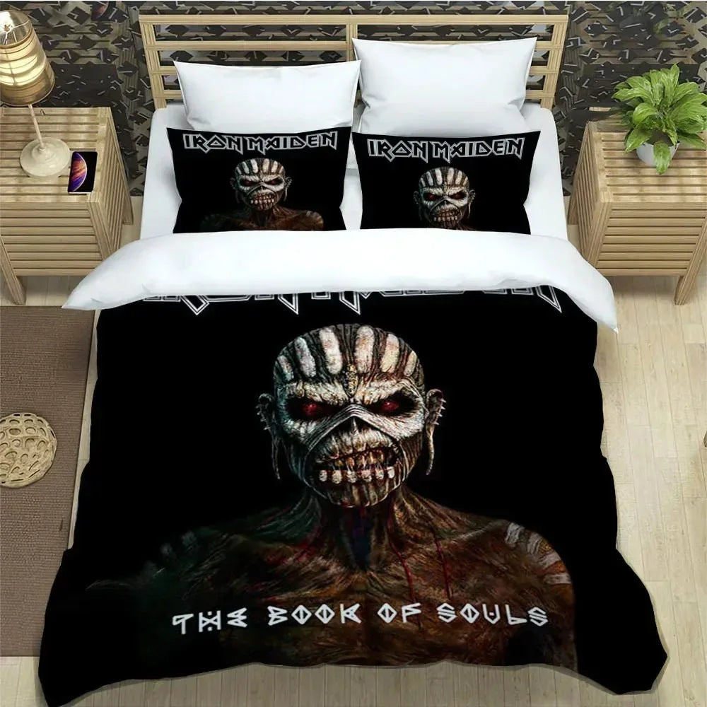 3D Rockband I-Iron-M-Maiden Bettwäsche-Sets – exquisites Bettwäscheset, Bettbezug, Bettwäscheset, luxuriöses Geburtstagsgeschenk