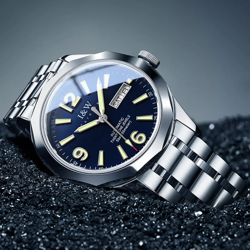 Reloj CARNIVAL luxury mechanical men’s watch in tungsten, MIYOTA 8205 automatic movement, water-resistant.