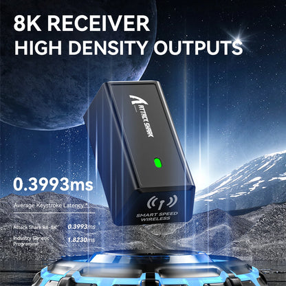 ATTACK SHARK R6 PAW3950MAX Wireless Gaming Mouse, 8Khz Polling, Ultralight 39g, Nordic 52840 MCU, Omron Optical Microswitches