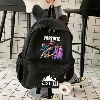 Nauja „Fortnite“ animacinio stiliaus kuprinė berniukams ir mergaitėms, kasdienė mokyklinė kuprinė, didelės talpos mokinio krepšys su triušio ausimis, kelioninė kuprinė, kanceliarinių prekių dovana