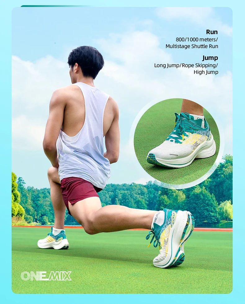 ONEMIX Carbon Fiber Plate Running Shoes Traction Shock Absorption Sneakers Professional Marathon PB Racing Sports Trainers Shoes