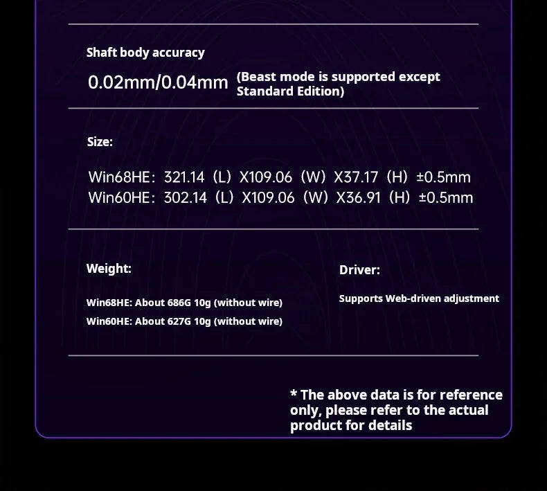 AULA WIN 68 HE Tastatur mit magnetischen Schaltern RT Gaming-Mechanische Tastatur kabelgebunden 8KPolling Rate Full-Key Hot-Swappable
