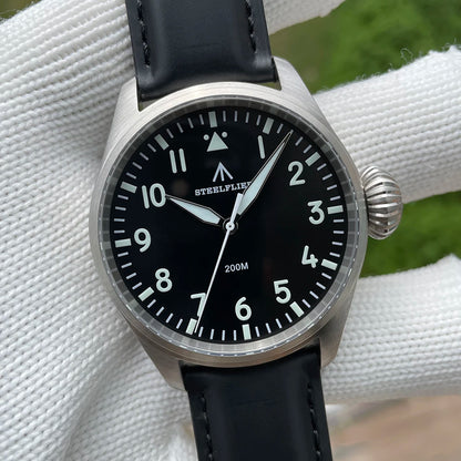 STEELFLIER Official SF743 Pilot VH31 Quartz Movement Big Onion Crown 200M Waterproof Sapphire Crystal Luxury Dive Luminous Watch