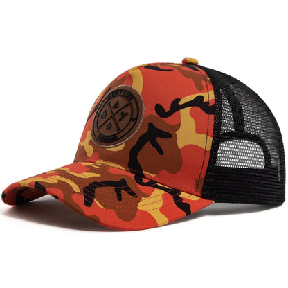 ENJOY LIFE Letter Patch Snapback Hat Camouflage Breathable Mesh Men Hip Hop Baseball Cap Outdoor Casual Sun Hat For Women