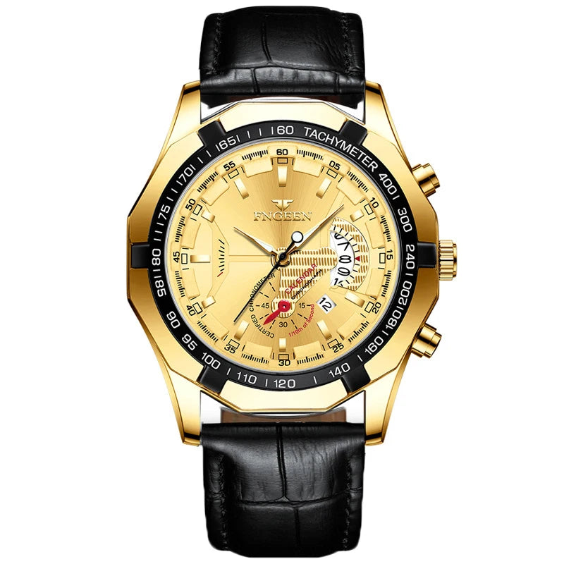 Montre-bracelet à quartz de luxe BINBOND pour homme, lumineuse, étanche, date automatique, en acier inoxydable