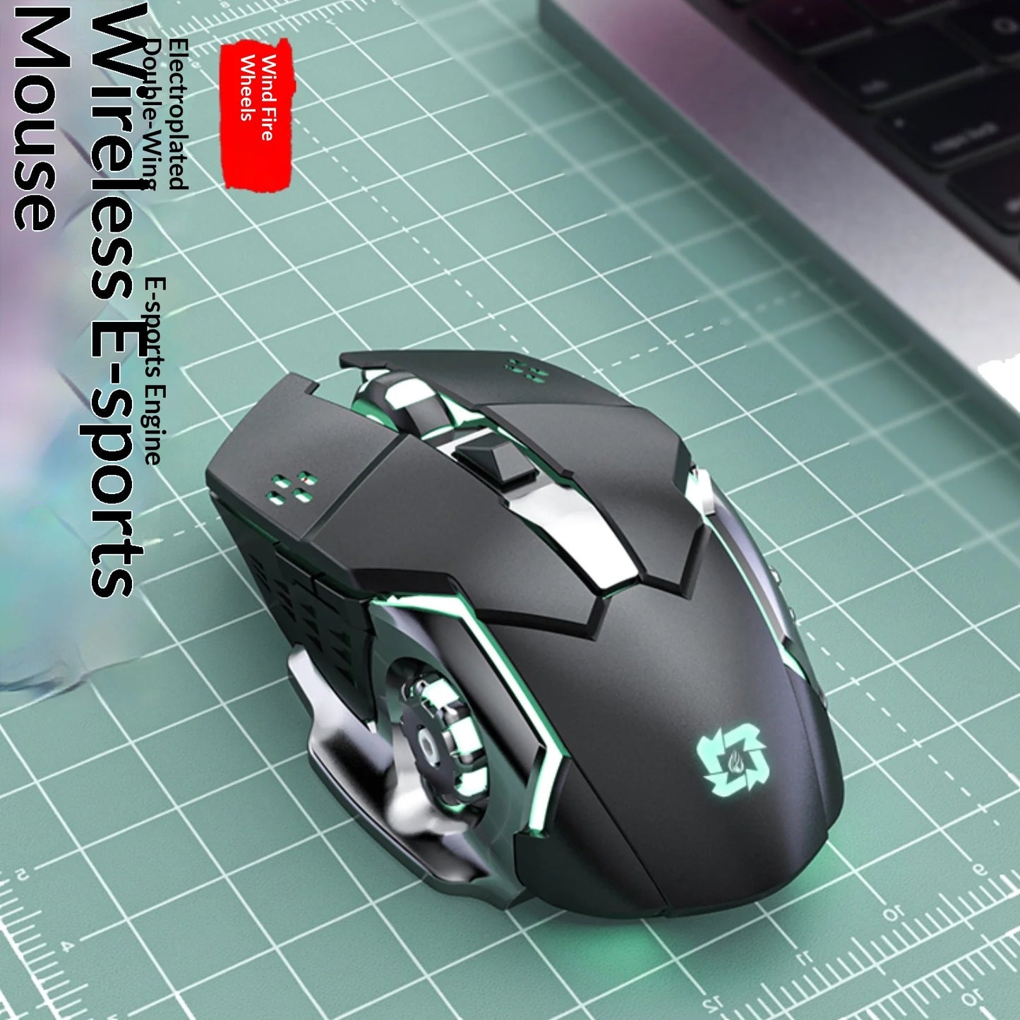 Wireless Mouse Silent Rechargeable Type-C Bluetooth 2.4G Dual Mode Ergonomic RGB Light for Laptop PC Office Home Gaming Daily Work