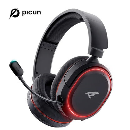 Picun G2 Wireless Gaming Headset Bluetooth 5.3, 7.1 Surround Sound Gaming Headphones, 2.4G Low Latency Wireless Gaming Headset with ENC Microphone for PC, PS5, PS4, Switch & Mobile