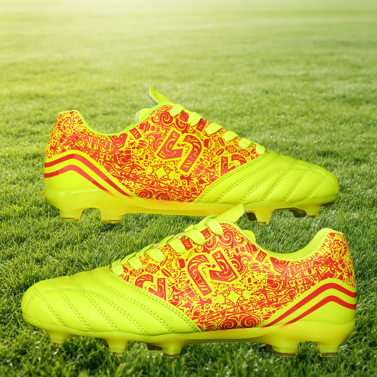 Chaussures de football unisexes pour hommes AG/FG, crampons légers en PU à haute adhérence pour l'entraînement sportif sur gazon extérieur