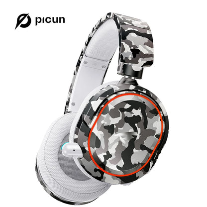 Picun G2 Wireless Gaming Headset Bluetooth 5.3, 7.1 Surround Sound Gaming Headphones, 2.4G Low Latency Wireless Gaming Headset with ENC Microphone for PC, PS5, PS4, Switch & Mobile