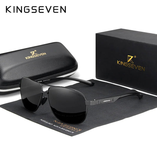KINGSEVEN New Aluminum Men Fashion Sun Glasses Travel Driving Male Eyewear Oculos  band sunglasses N7188